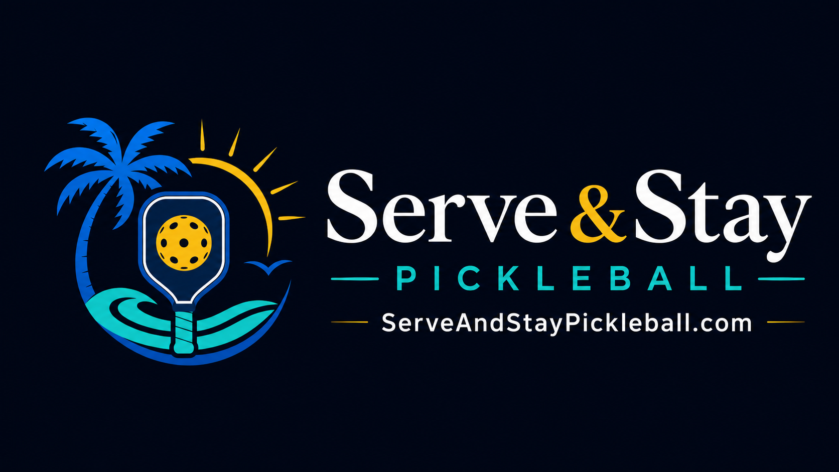 Serve & Stay Pickleball dark logo